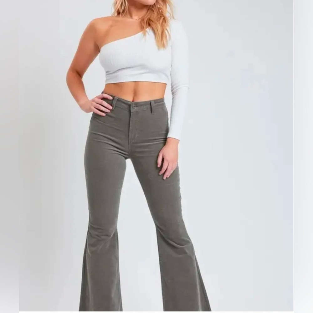 Corduroy Flare Pants in Olive